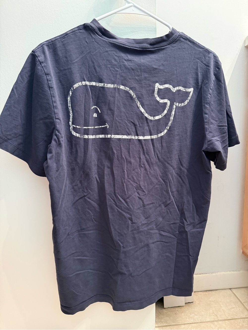 Vineyard Vines Navy Graphic Tee - White Whale Print
